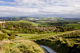 View from the South Downs Ridge to Lewes